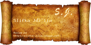 Slifka Júlia névjegykártya